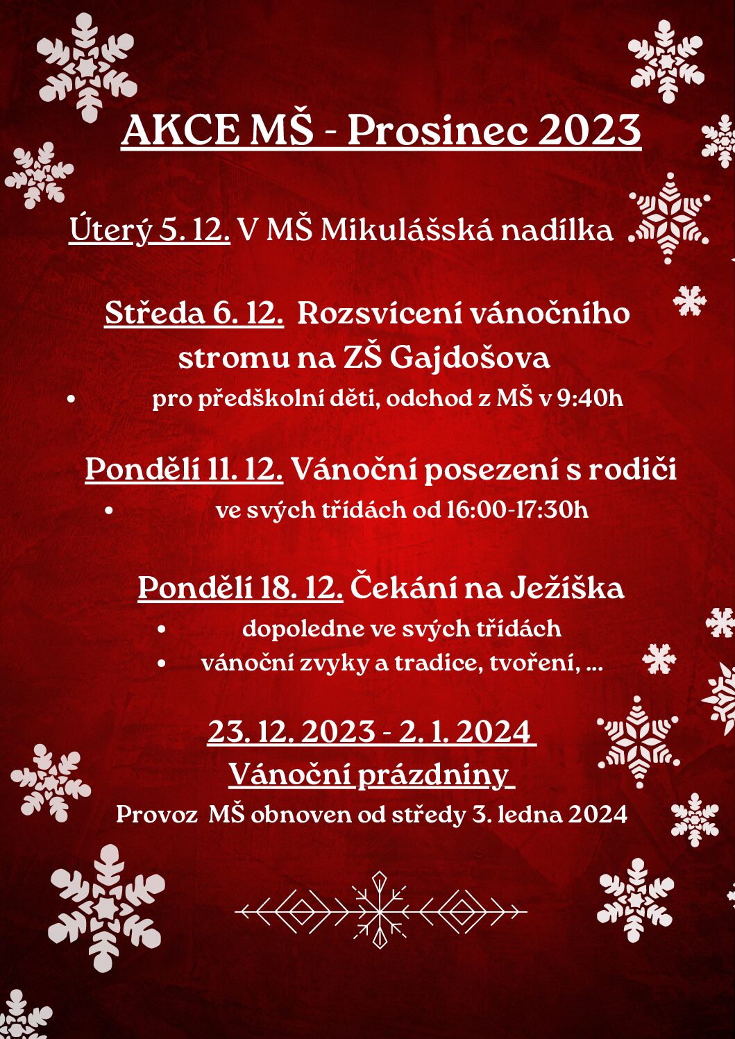 Akce MŠ – prosinec 2023
