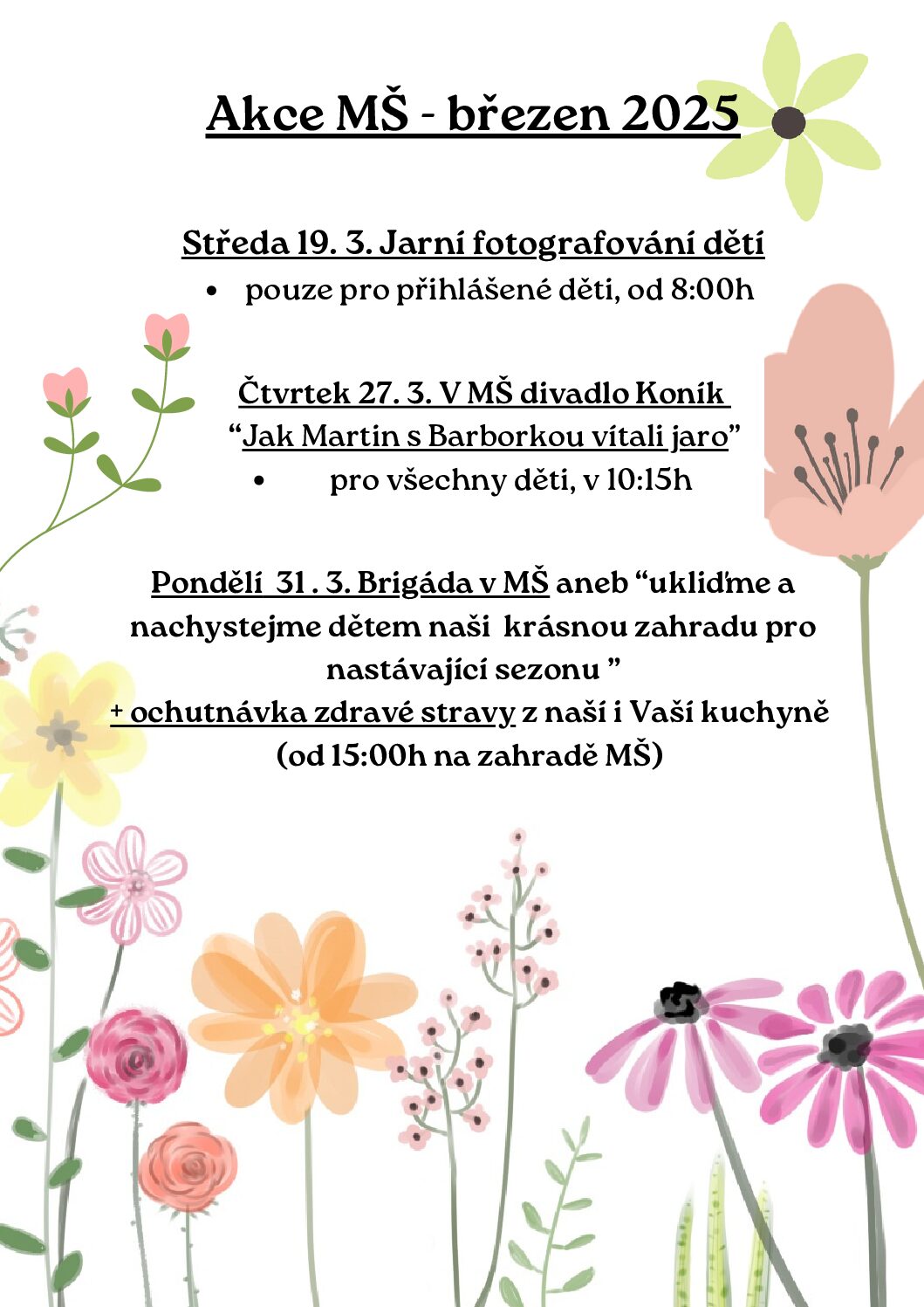 Akce MŠ – březen 2025