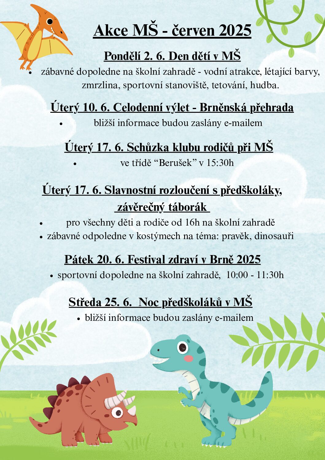 Akce MŠ – červen 2025